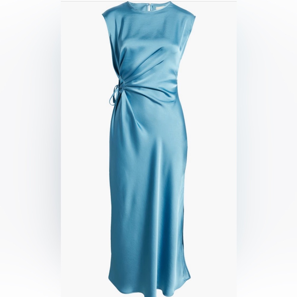 MELLODAY Side Ruched Satin Dress